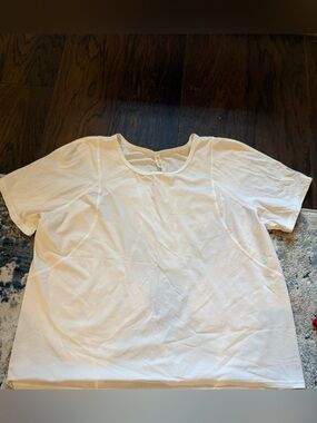 lululemon athletica White Scoop Neck Top